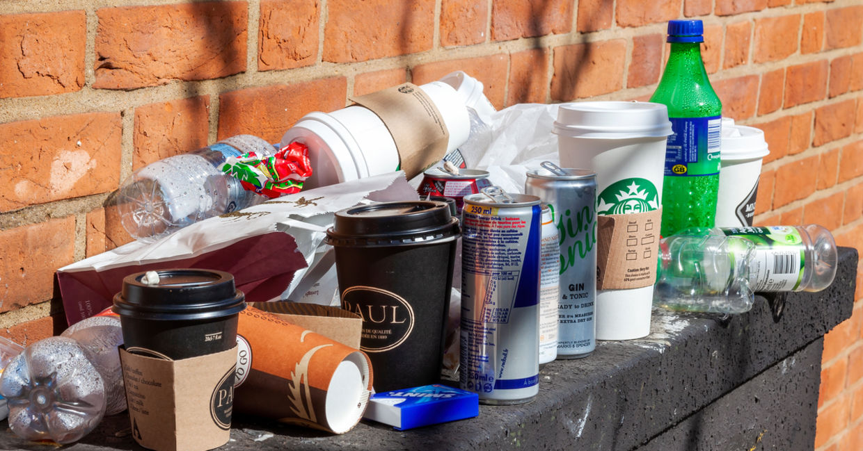 Litter in London, UK.