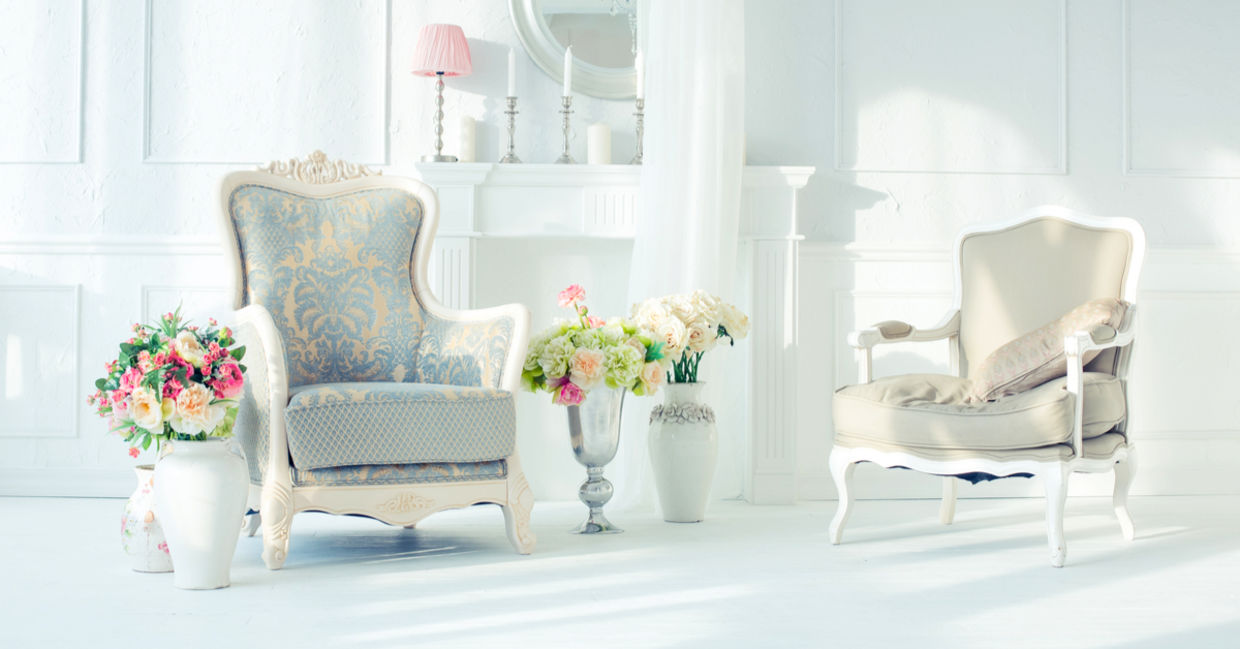 Bright white interior.