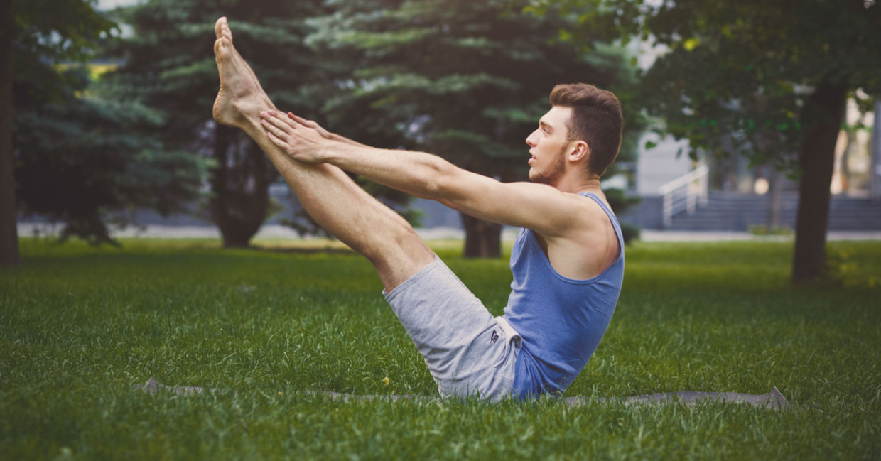 Cultivate your energy in the boat yoga pose.