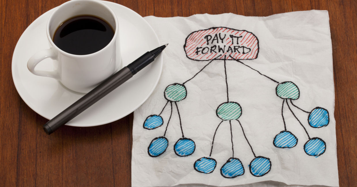 Pay it forward at the coffee shop.