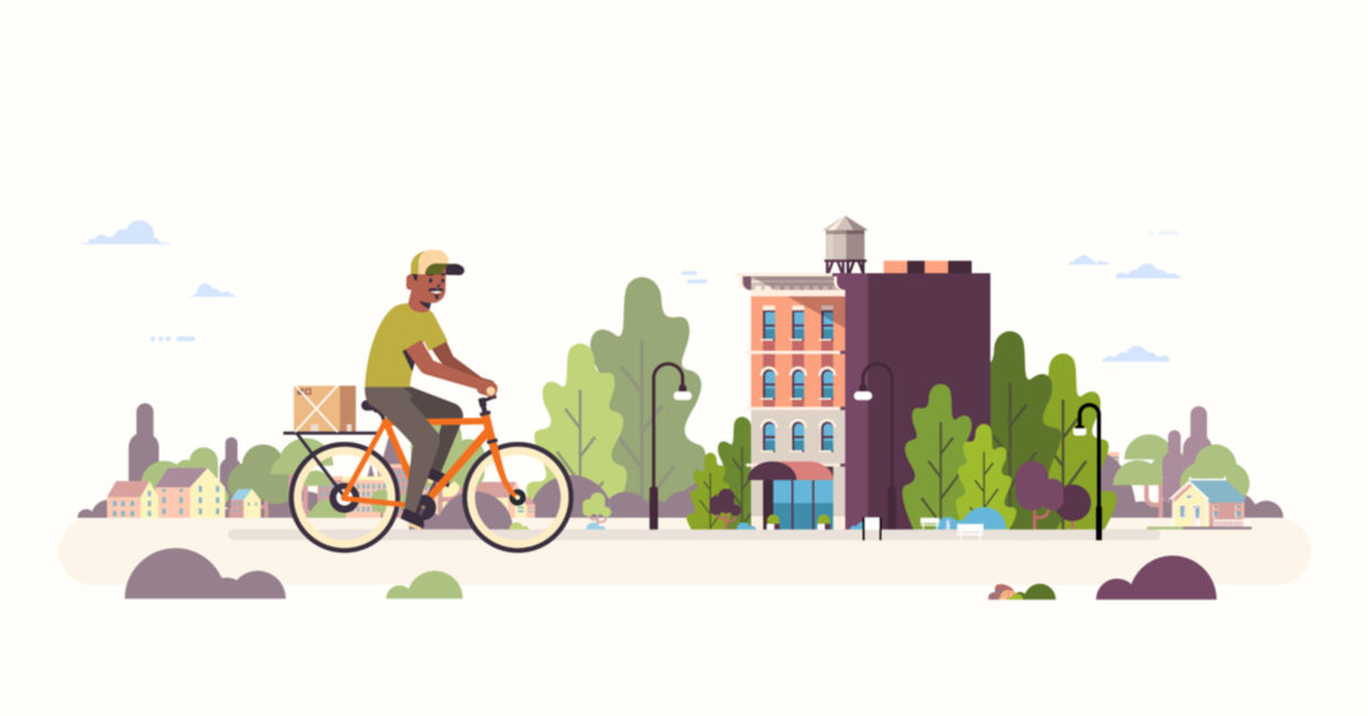 Cardboard bike illustration.