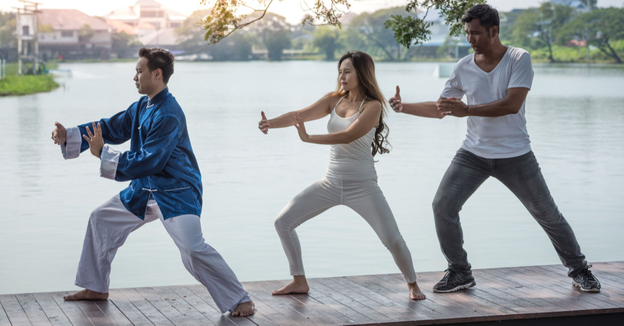 Practicing tai chi ipromotes wellness.