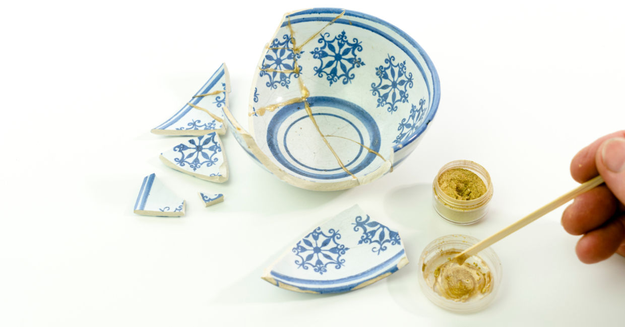 Imperfection is embraced in Kintsugi.