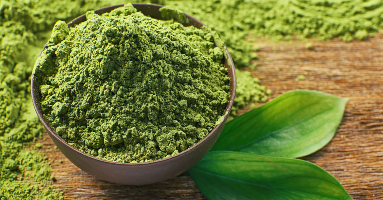 Matcha tea powder.