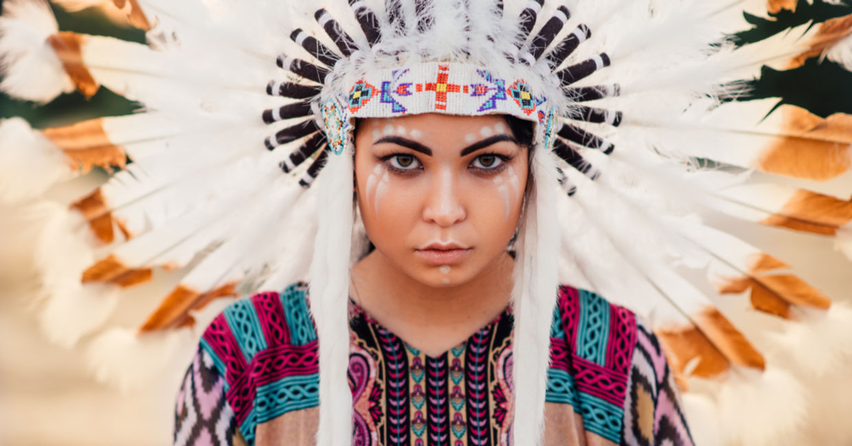 Face of Cherokee woman.