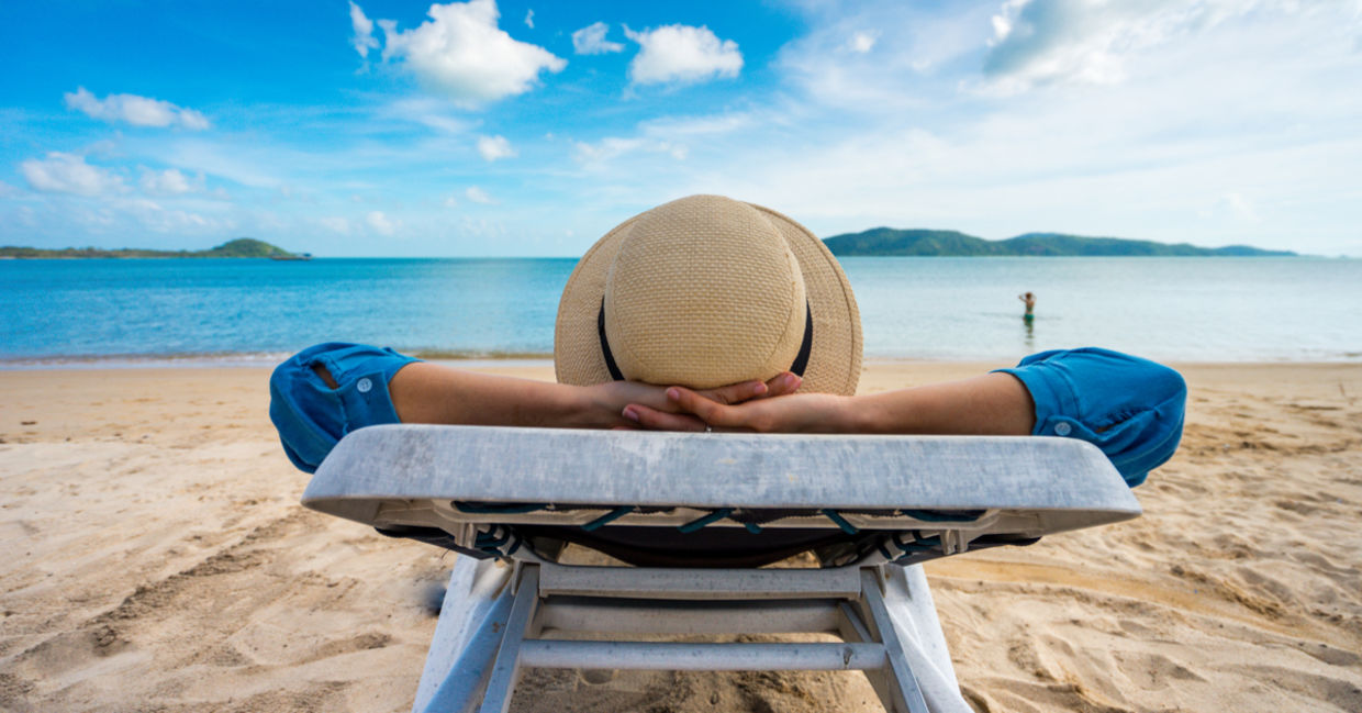 Utter relaxation on a beach chair looking out to the sea is fjaka.