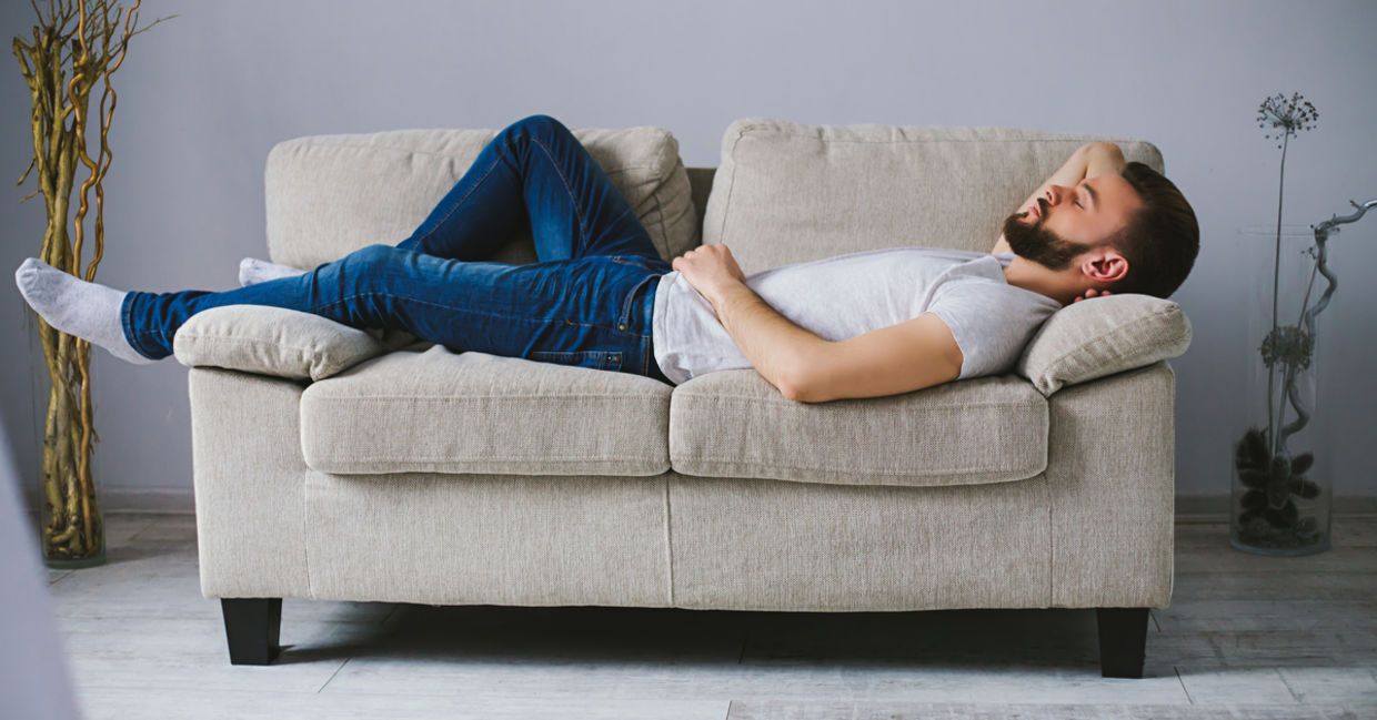 Young student taking a nap.