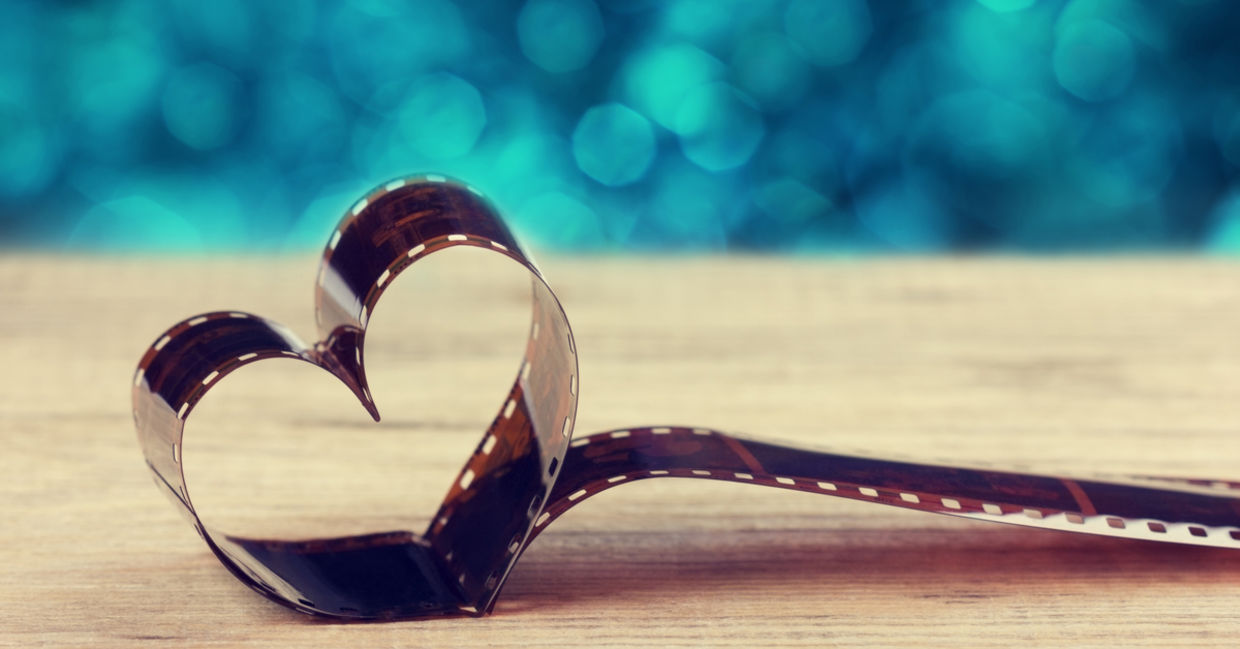 Heart shape made from retro film negative.