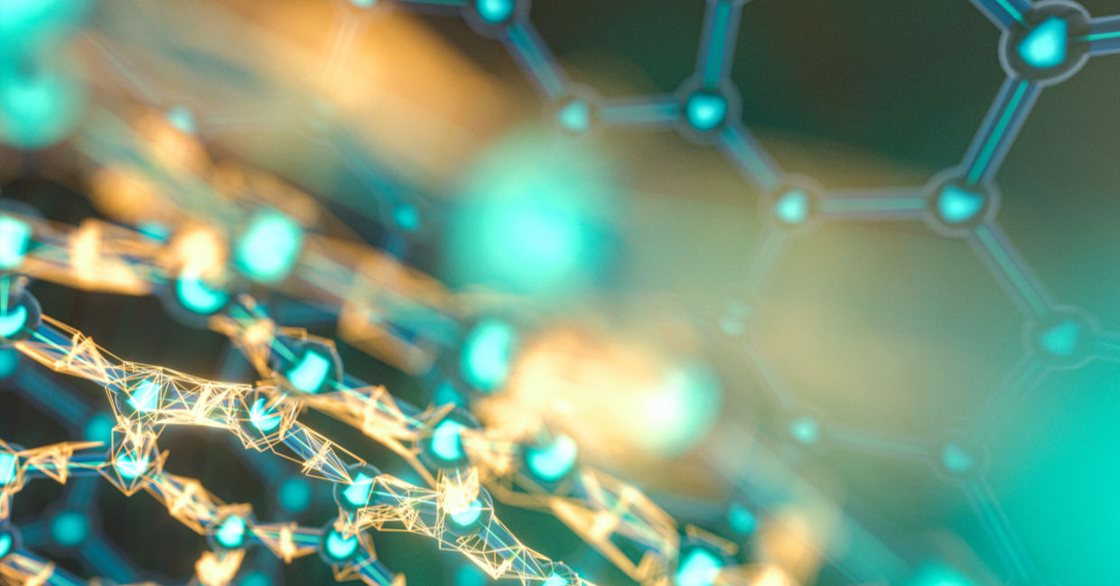 Digital rendering of molecules.