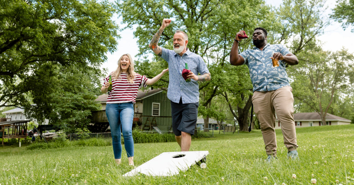 Playing in the park.