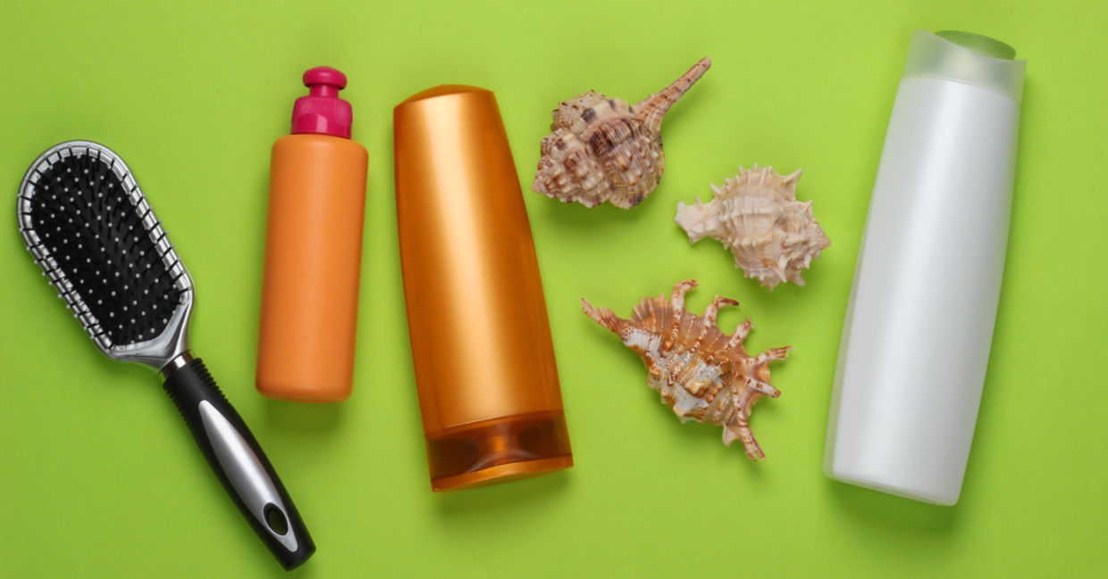 Beach hair care products.