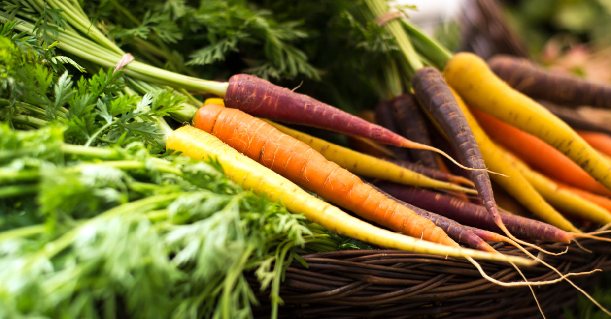 Carrots in a basket.