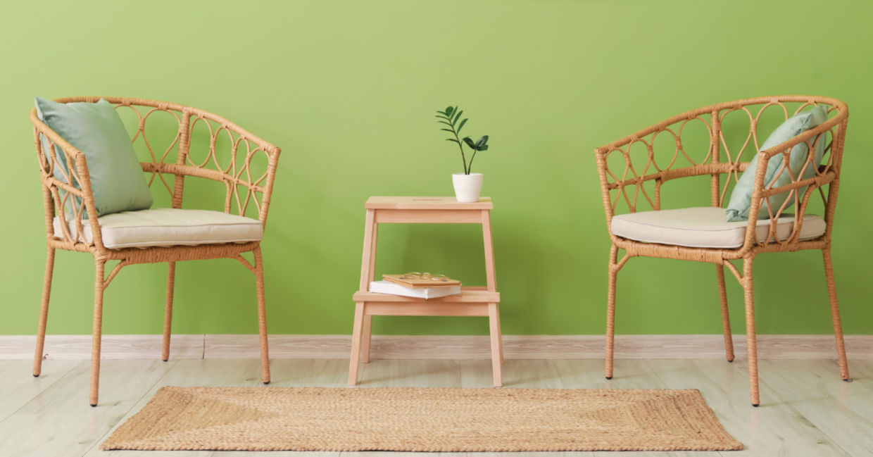 Matching furniture will make a room appear larger.