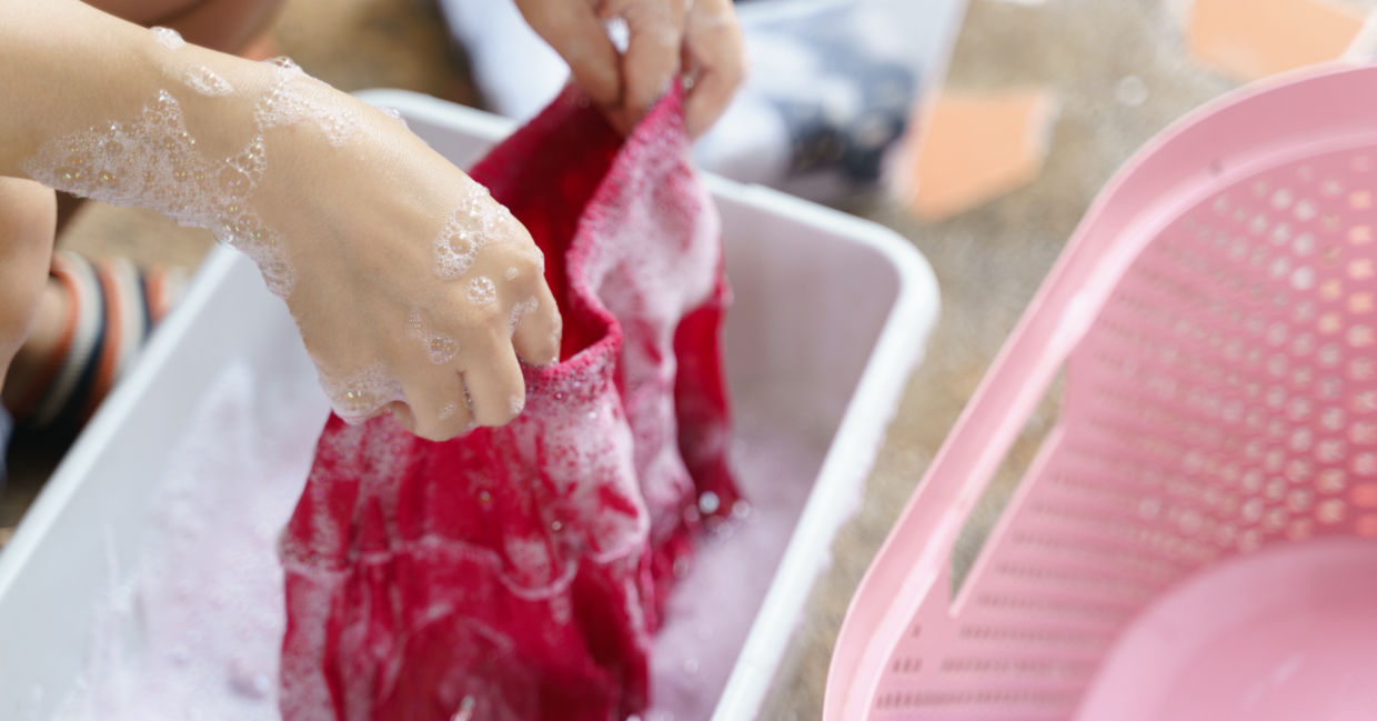 Hand wash delicate clothing.