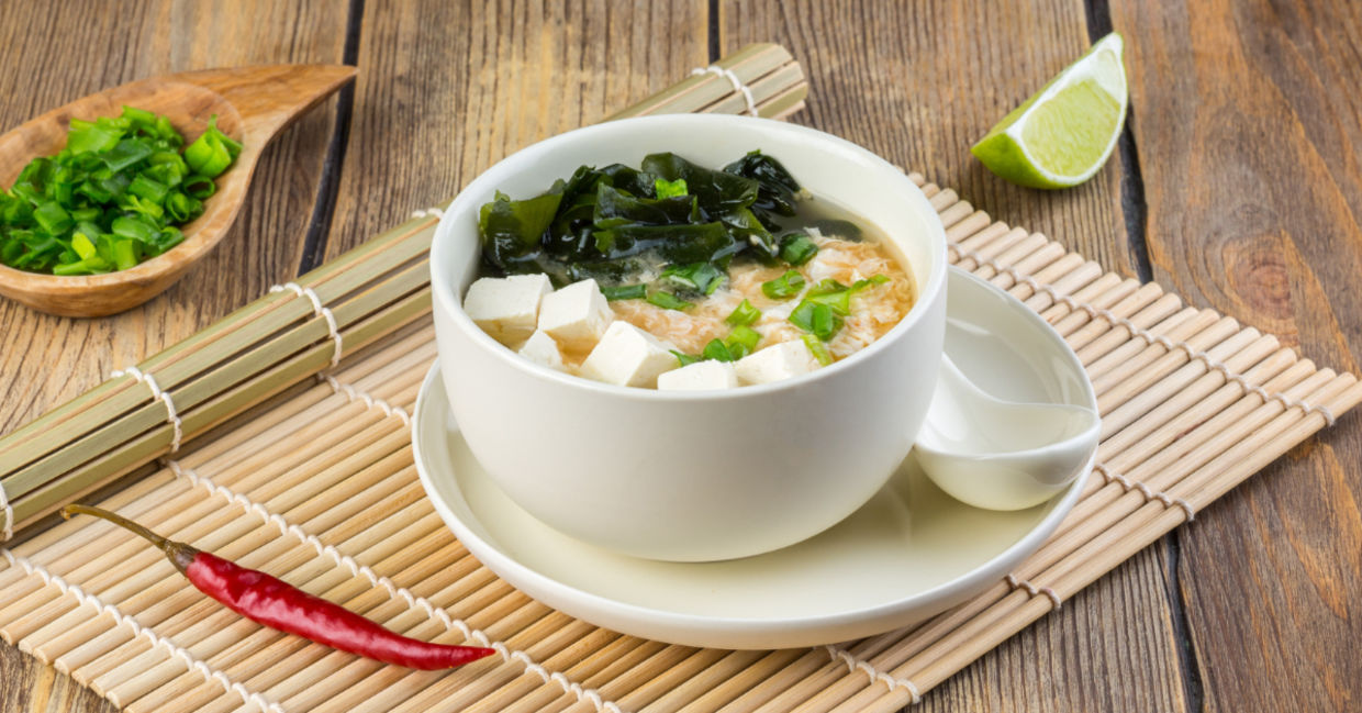 Miso soup for breakfast.