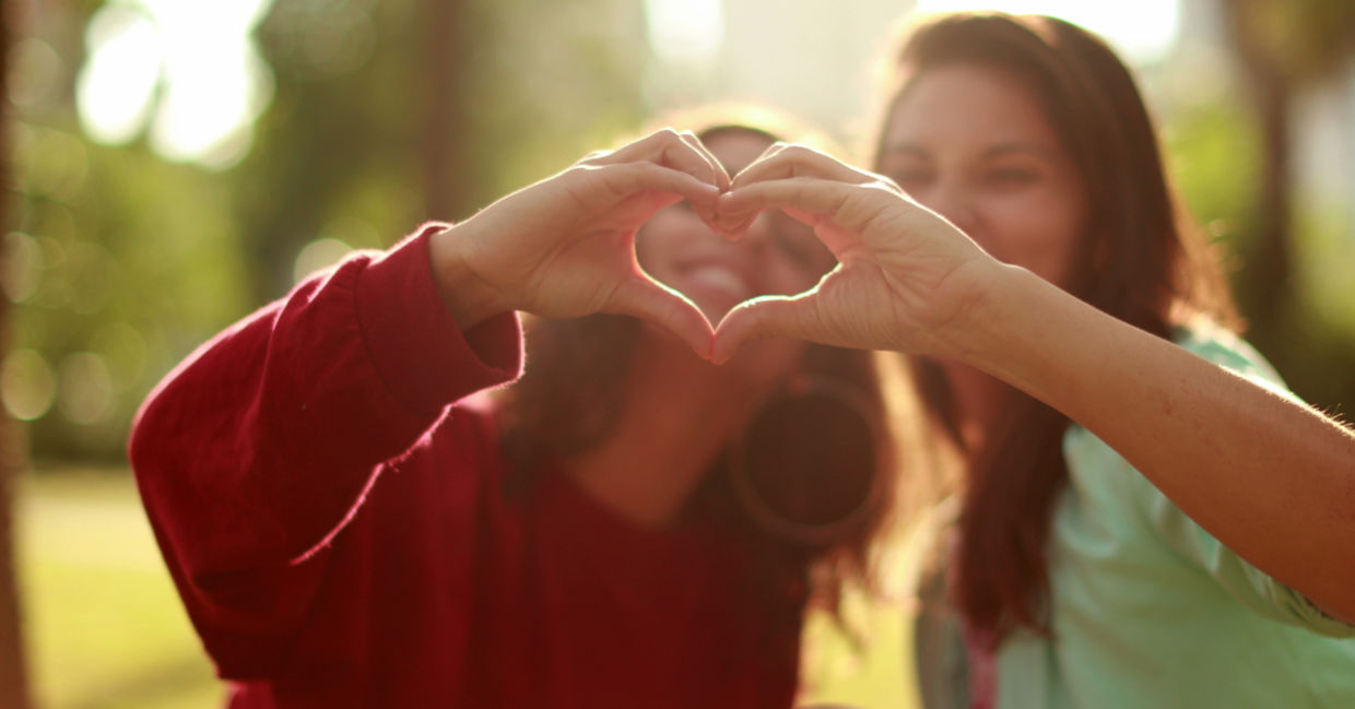 Heart shape with hands.
