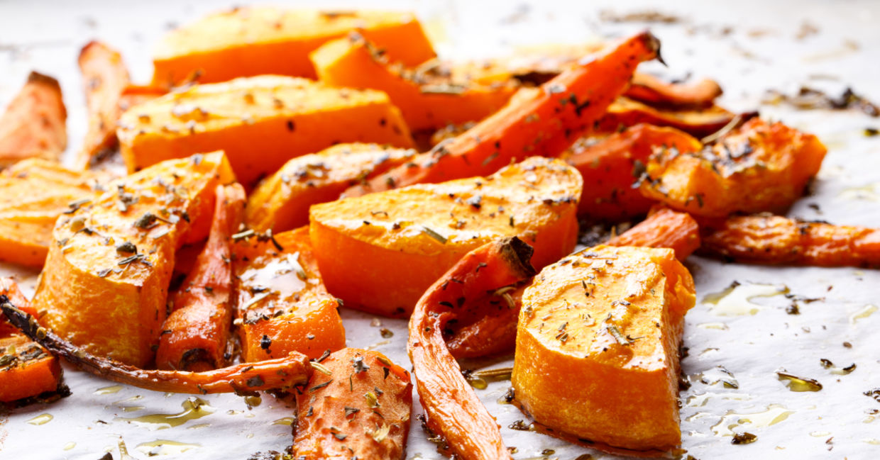 Roasted pumpkin is a super healthy dish.
