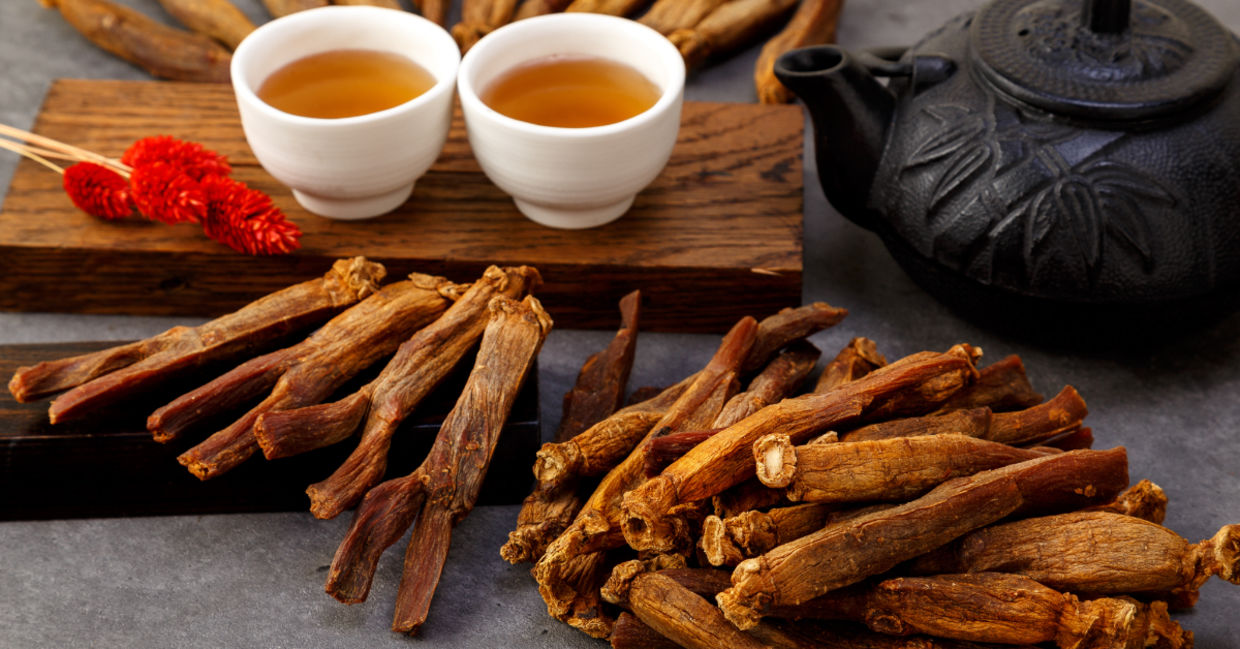 Red ginseng can be made into a medicinal tea.