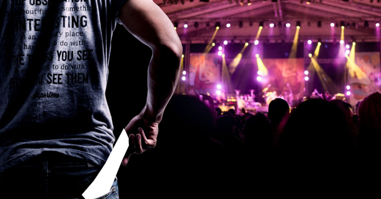 A man out at a concert.
