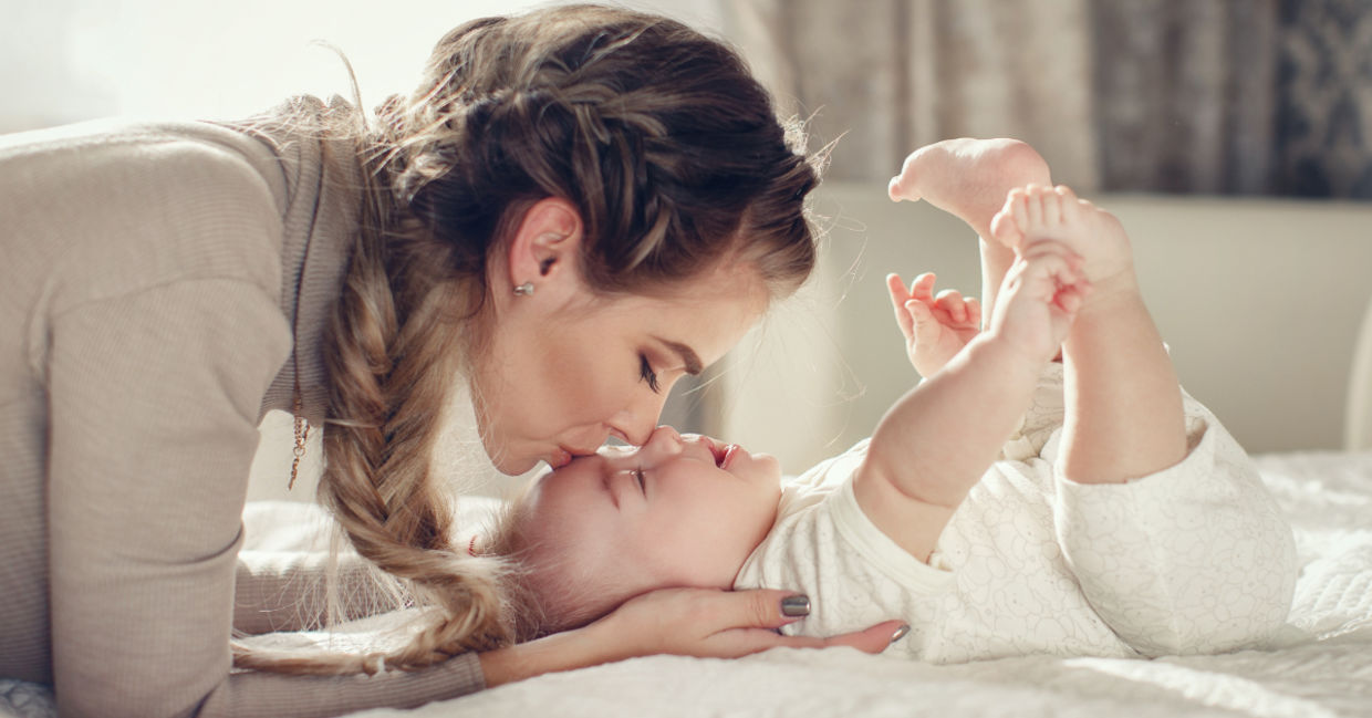 Mother and her baby son.