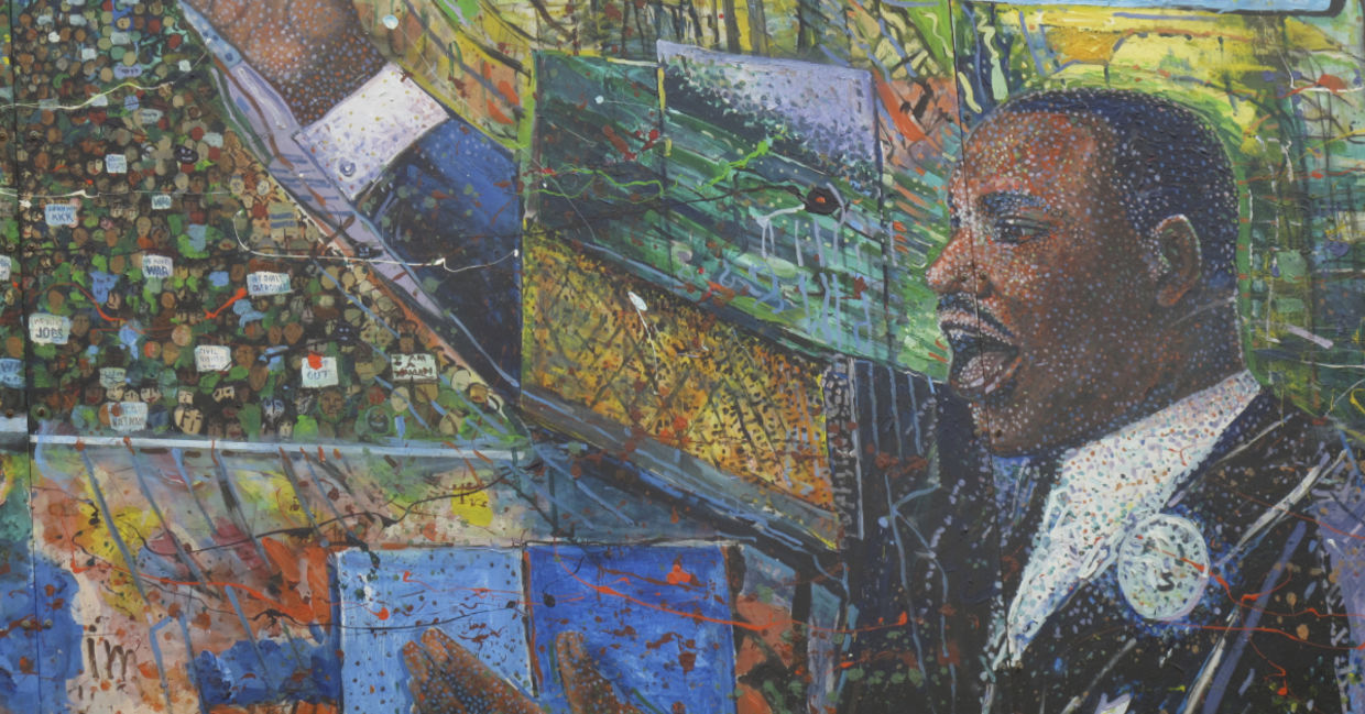 Civil rights mural in Atlanta depicting the work of Dr Martin Luther King, Jr.