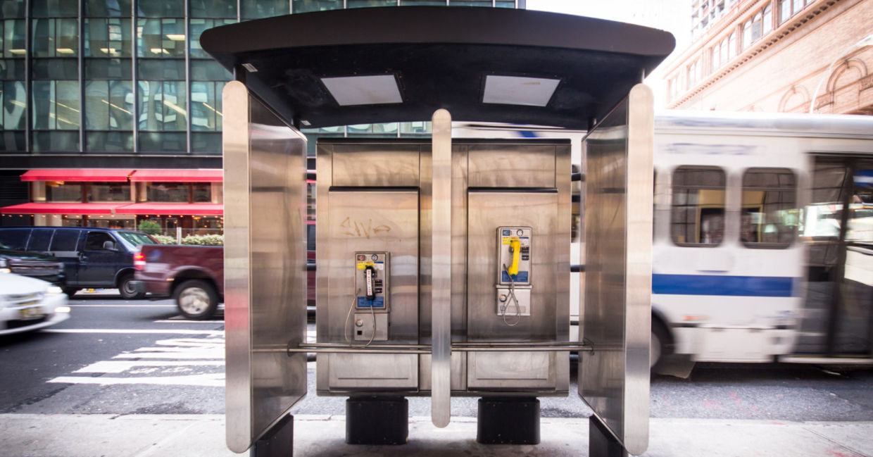Payphones in New York.
