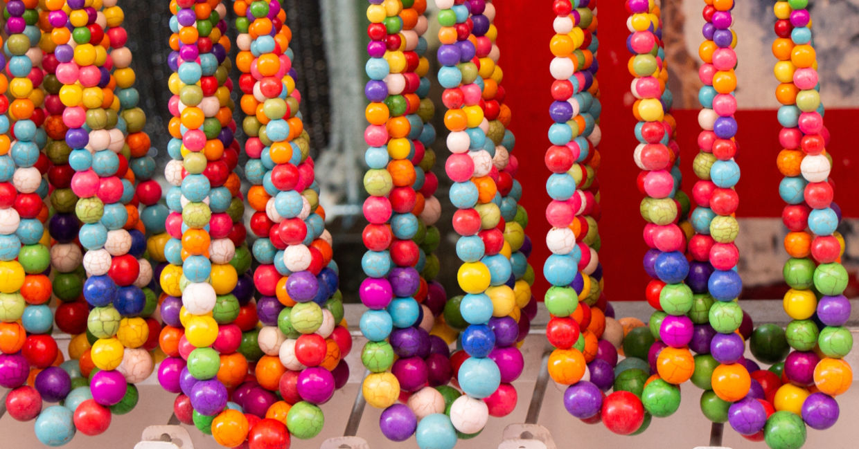 Colorful necklaces.