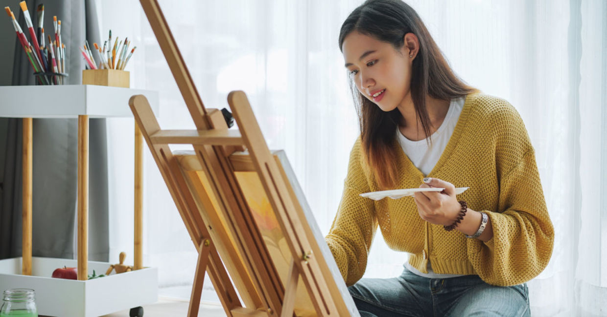 Happy and fulfilled Japanese woman.