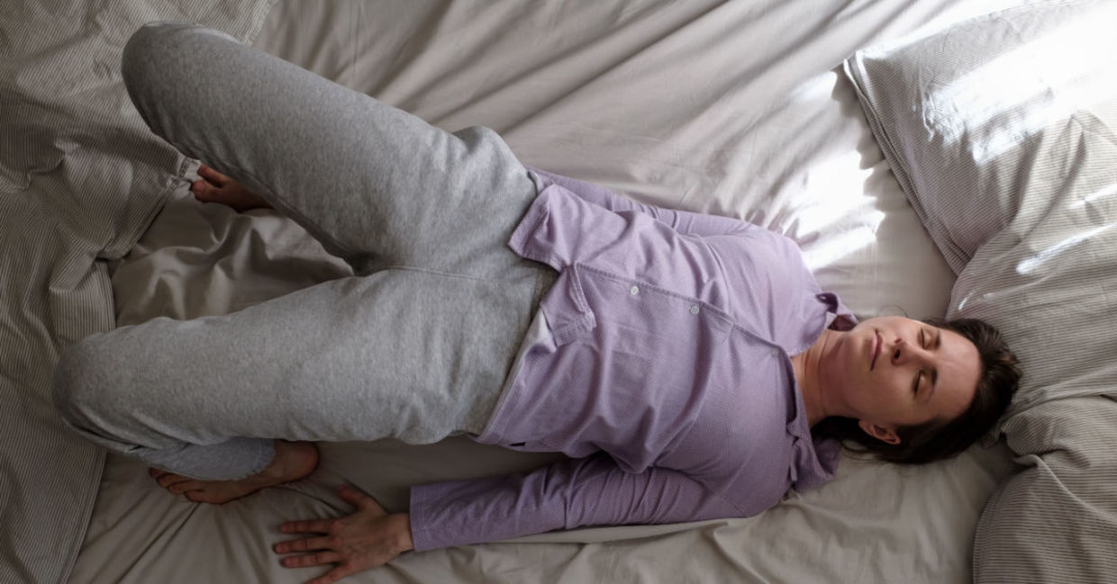 Woman in the bridge yoga pose