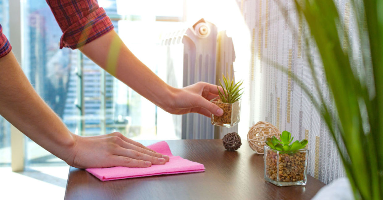 Worn out clothing cn be used to clean with.