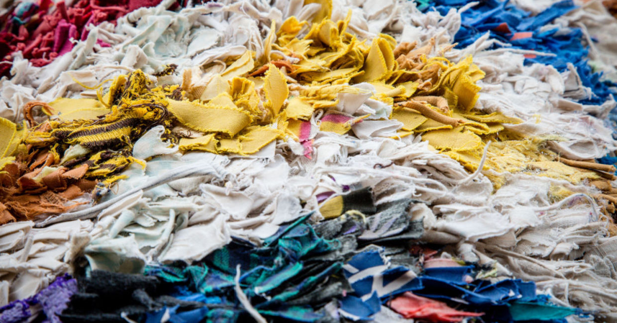 Shredded old clothing.