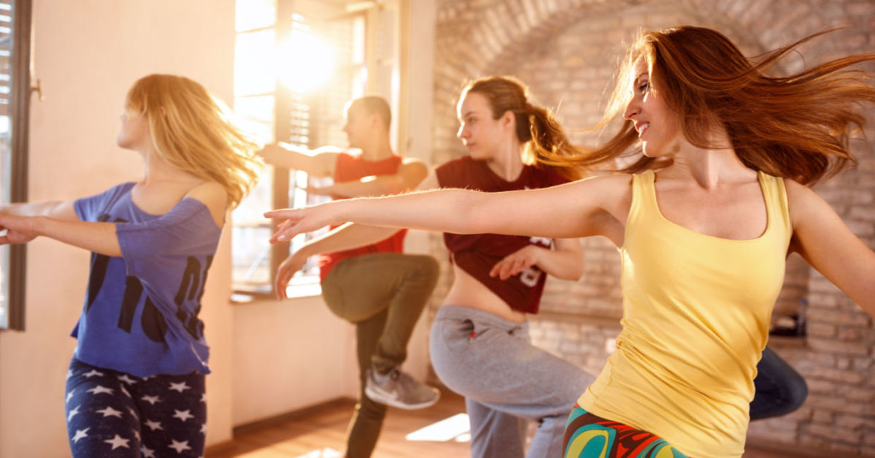 Zumba combines exercise and dance.