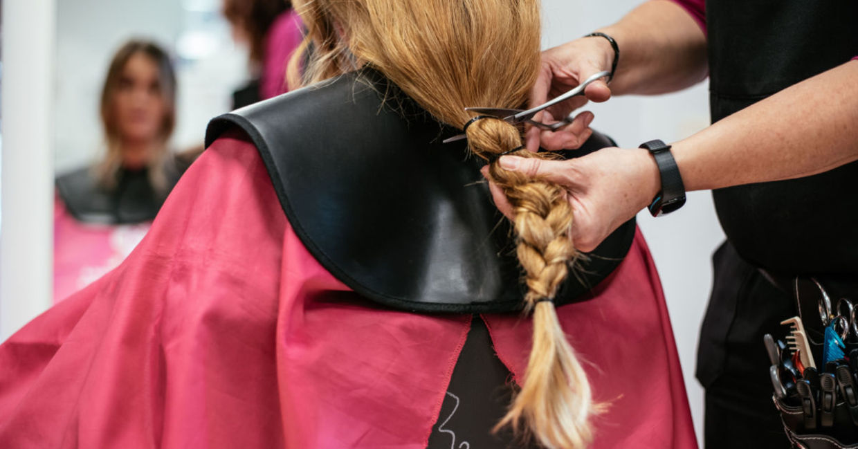 Donating hair to Locks of Love.