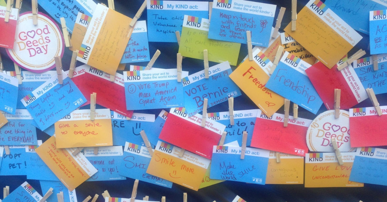 A Good Deeds Day vision board.