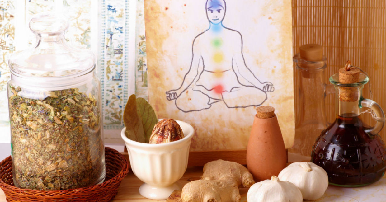 Ayurvedic herbs used for medicinal purposes.