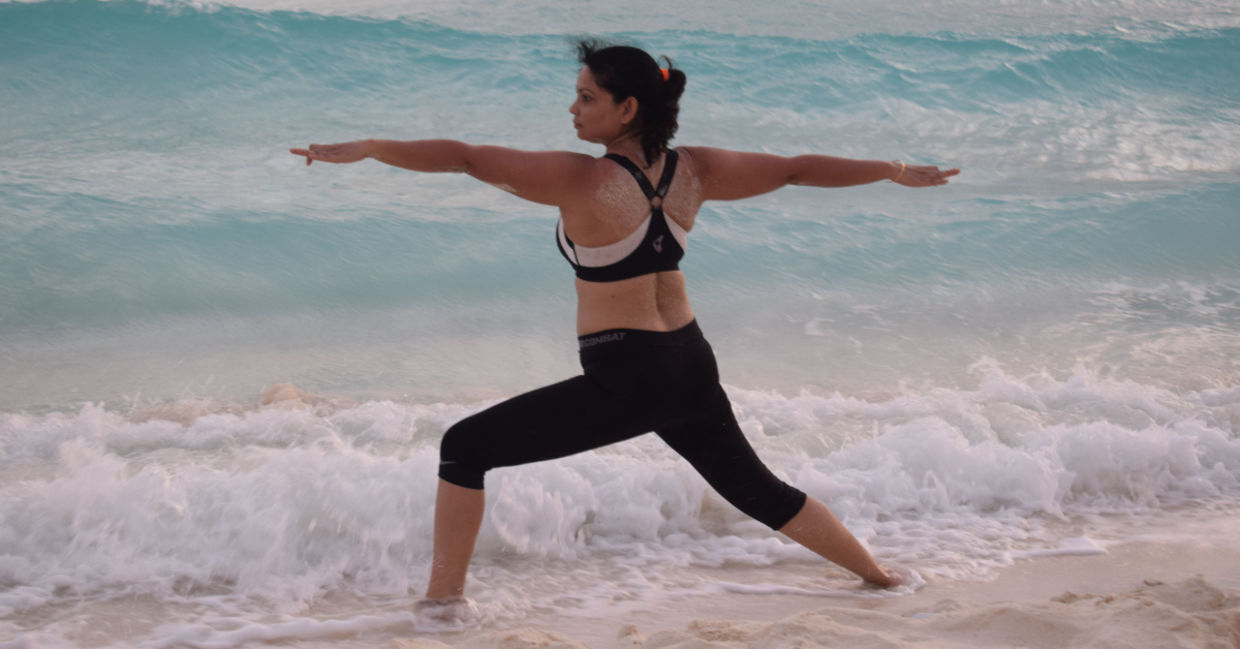 The warrior II yoga pose.