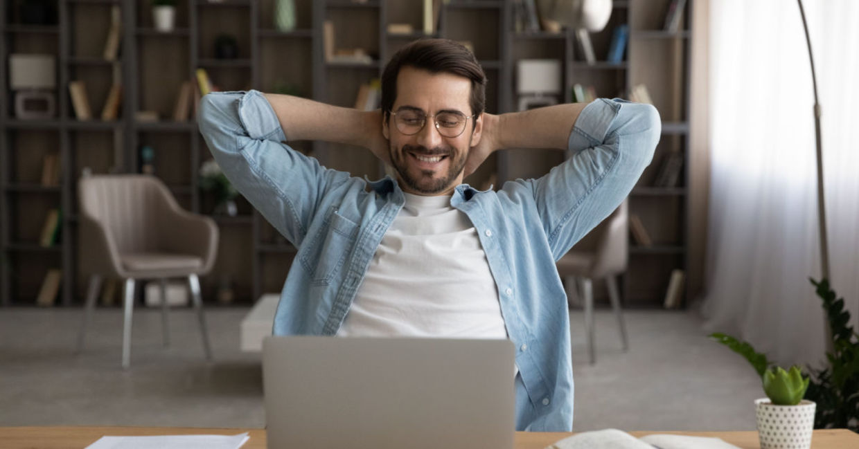 Man full of energy and ready to work.