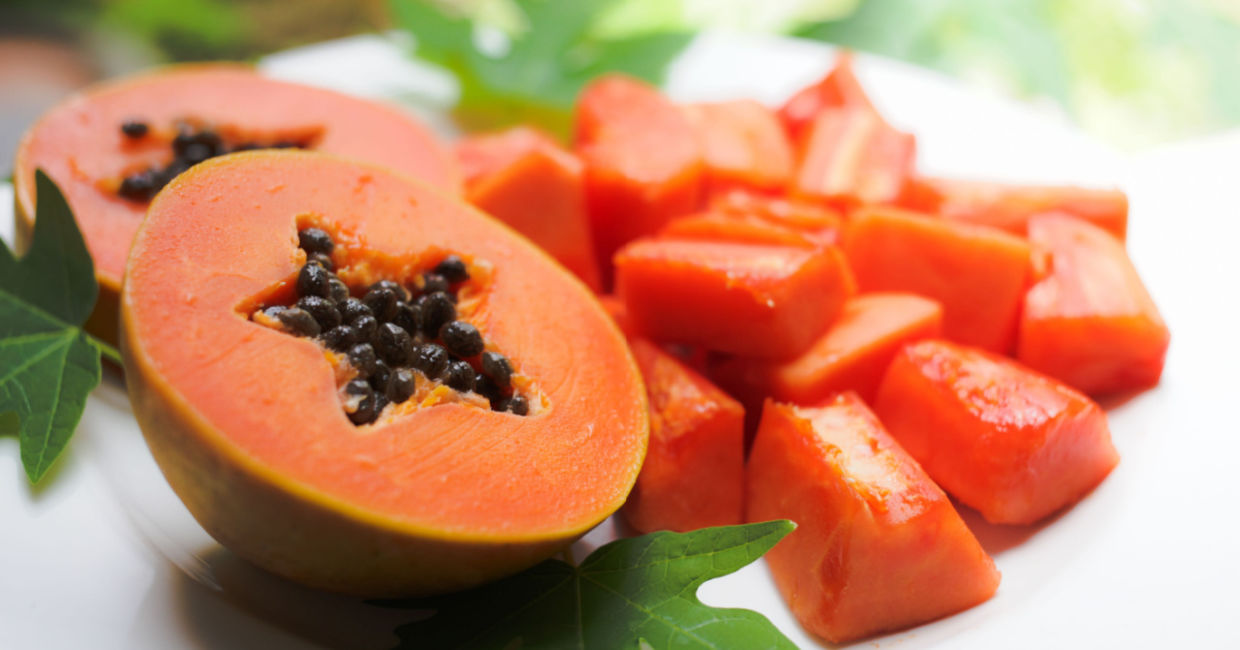 Fresh papaya that is ready to eat.