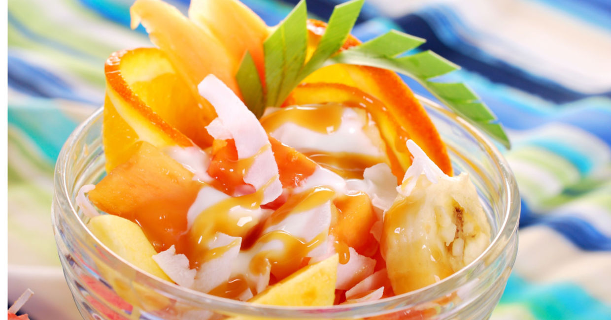 Fresh tropical fruit salad is full of antioxidants.