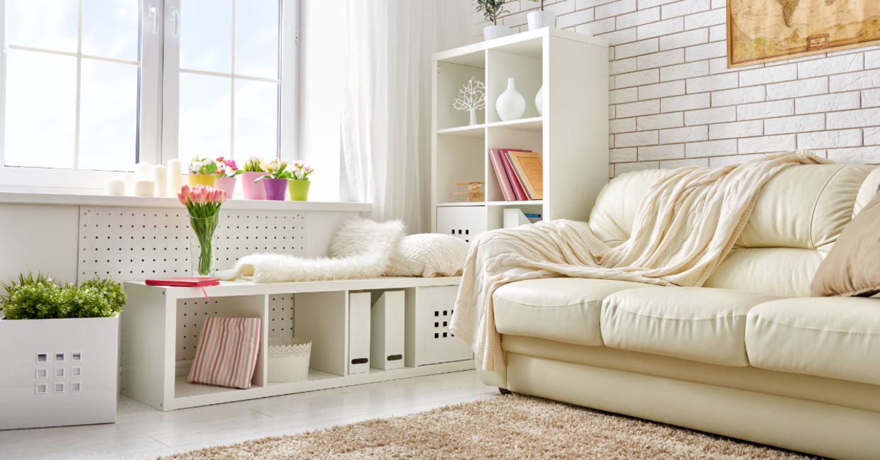 a light colored decor makes a room lighter.