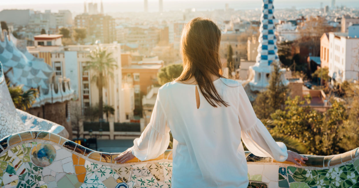 Woman enjoying a solo travel vacation.