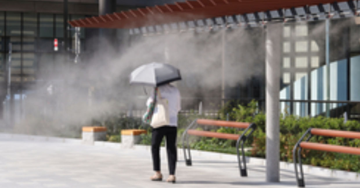 Street spritzer in Tokyo.