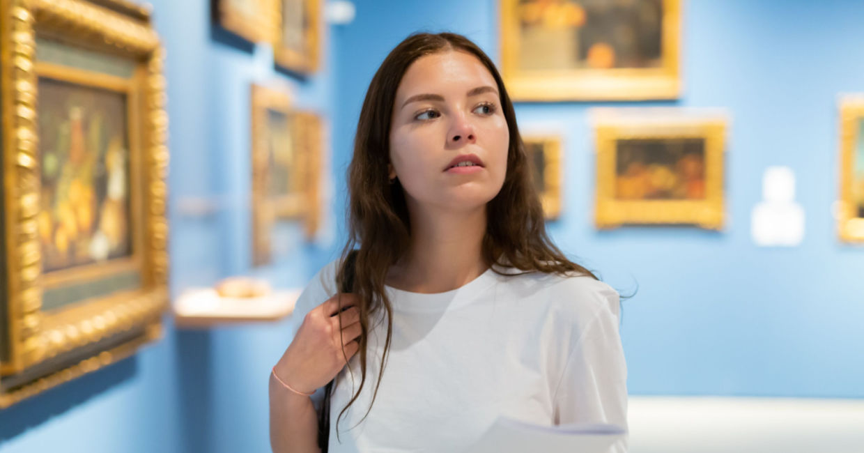 Studying paintings with a curious mindset.