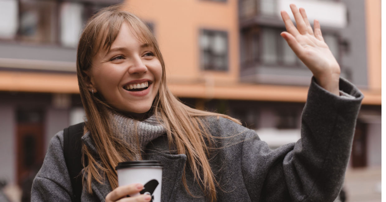 Saying hello to neighbor on the street is good for your wellbeing.