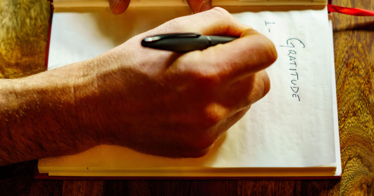 Write down what you are grateful for.