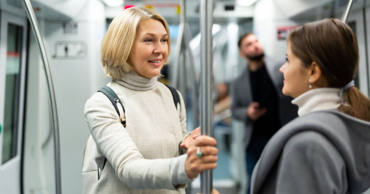 Speak to the person next to you on the subway.