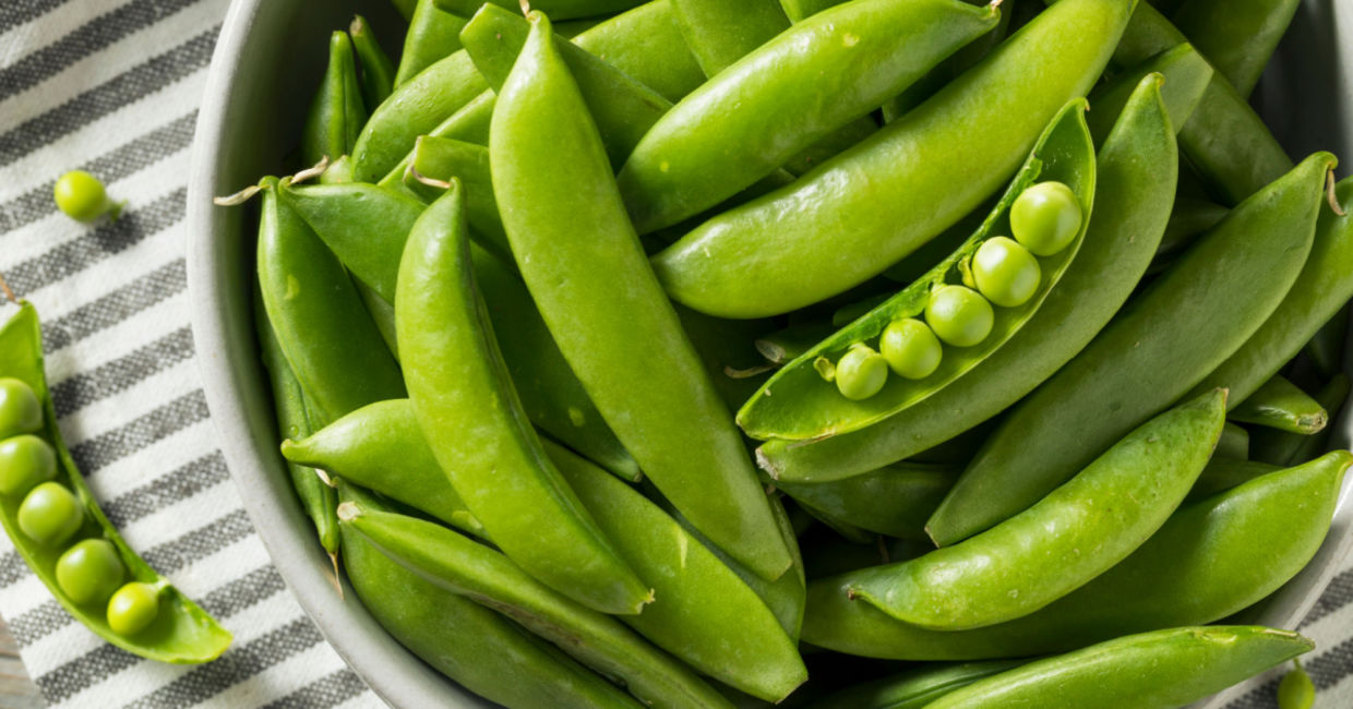 Sugar snap peas can be eaten raw.