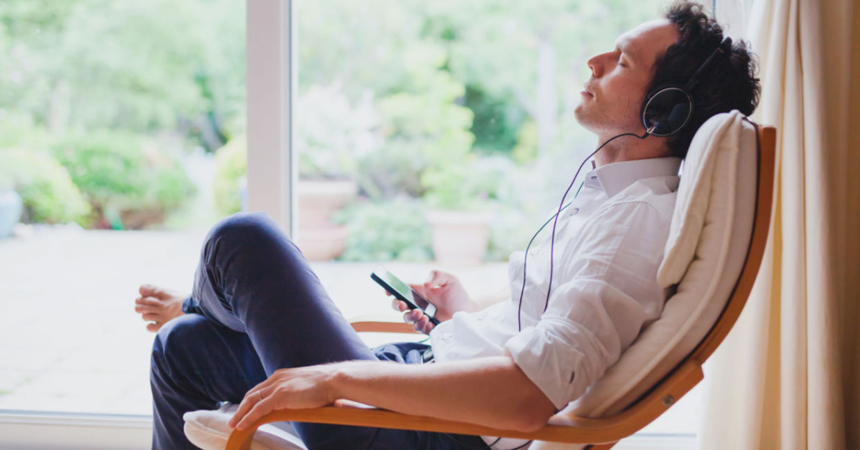 Relaxing to some calming music.