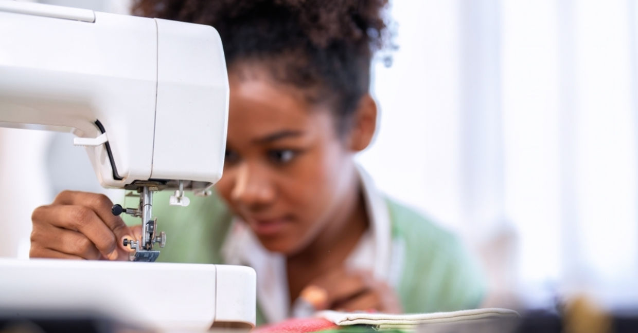 Tweaking upcycled apparel.