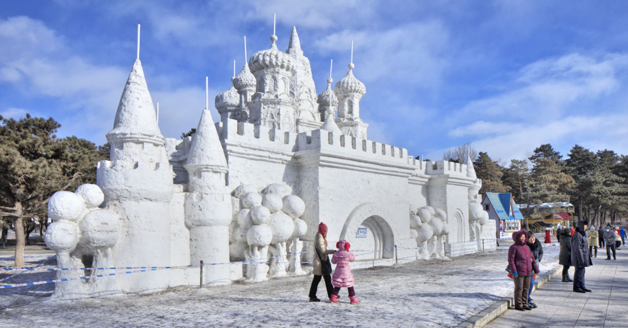 Snow sculptures in China.